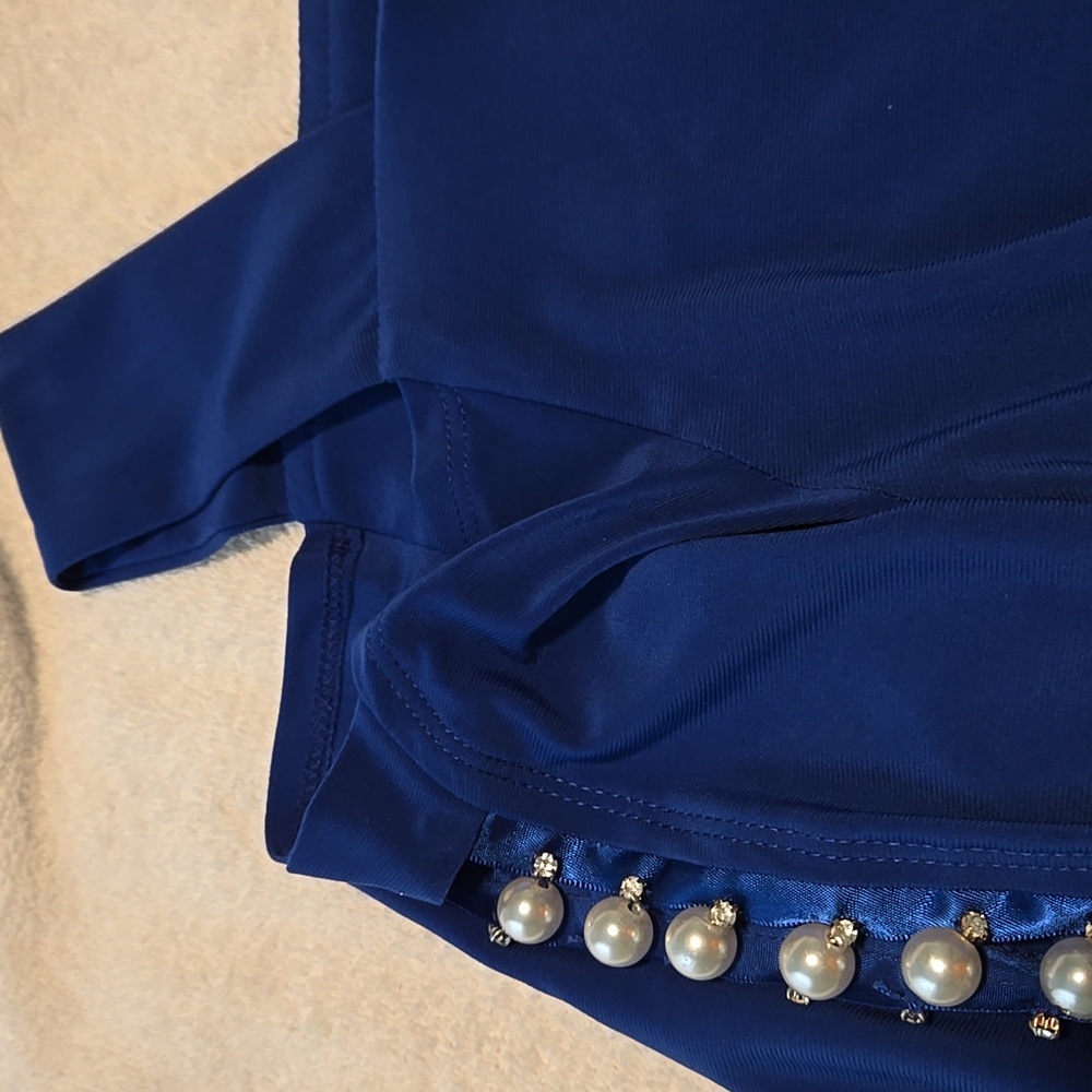 MSK Royal Blue Cold Shoulder Dress - Picture 6 of 6